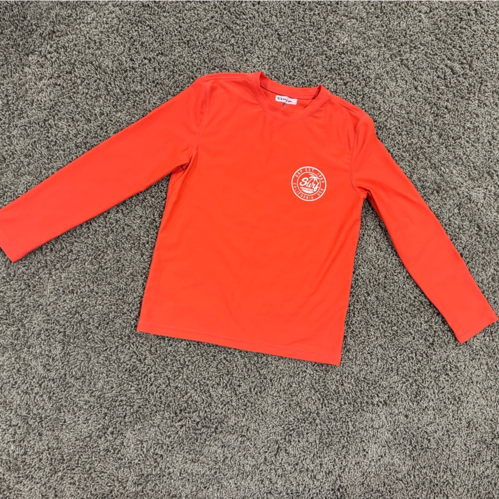 5/$25 Boys GAP coral Long Sleeve Shirt rash guard, size Medium